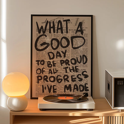 Vintage Newspaper Typography Canvas Wall Art Print