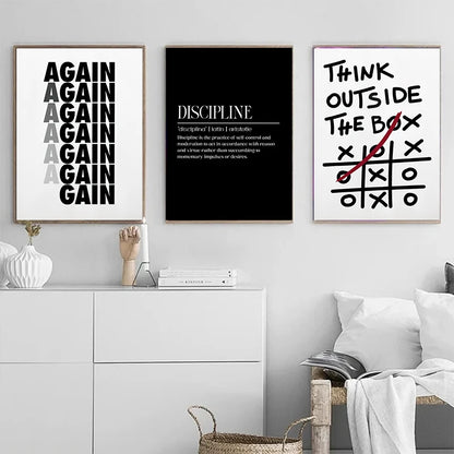 Motivational Discipline Canvas Poster Wall Art Print