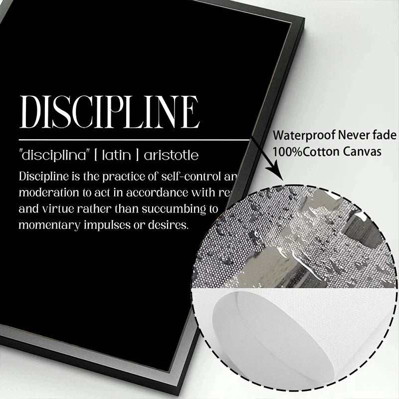 Motivational Discipline Canvas Poster Wall Art Print