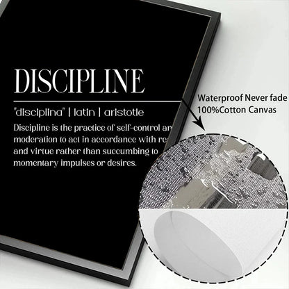 Motivational Discipline Canvas Poster Wall Art Print