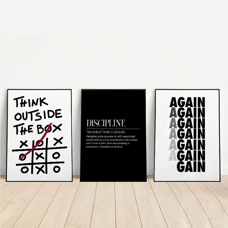 Motivational Discipline Canvas Poster Wall Art Print