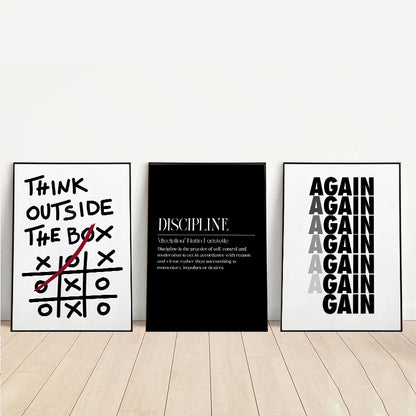 Motivational Discipline Canvas Poster Wall Art Print