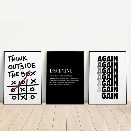 Motivational Discipline Canvas Poster Wall Art Print