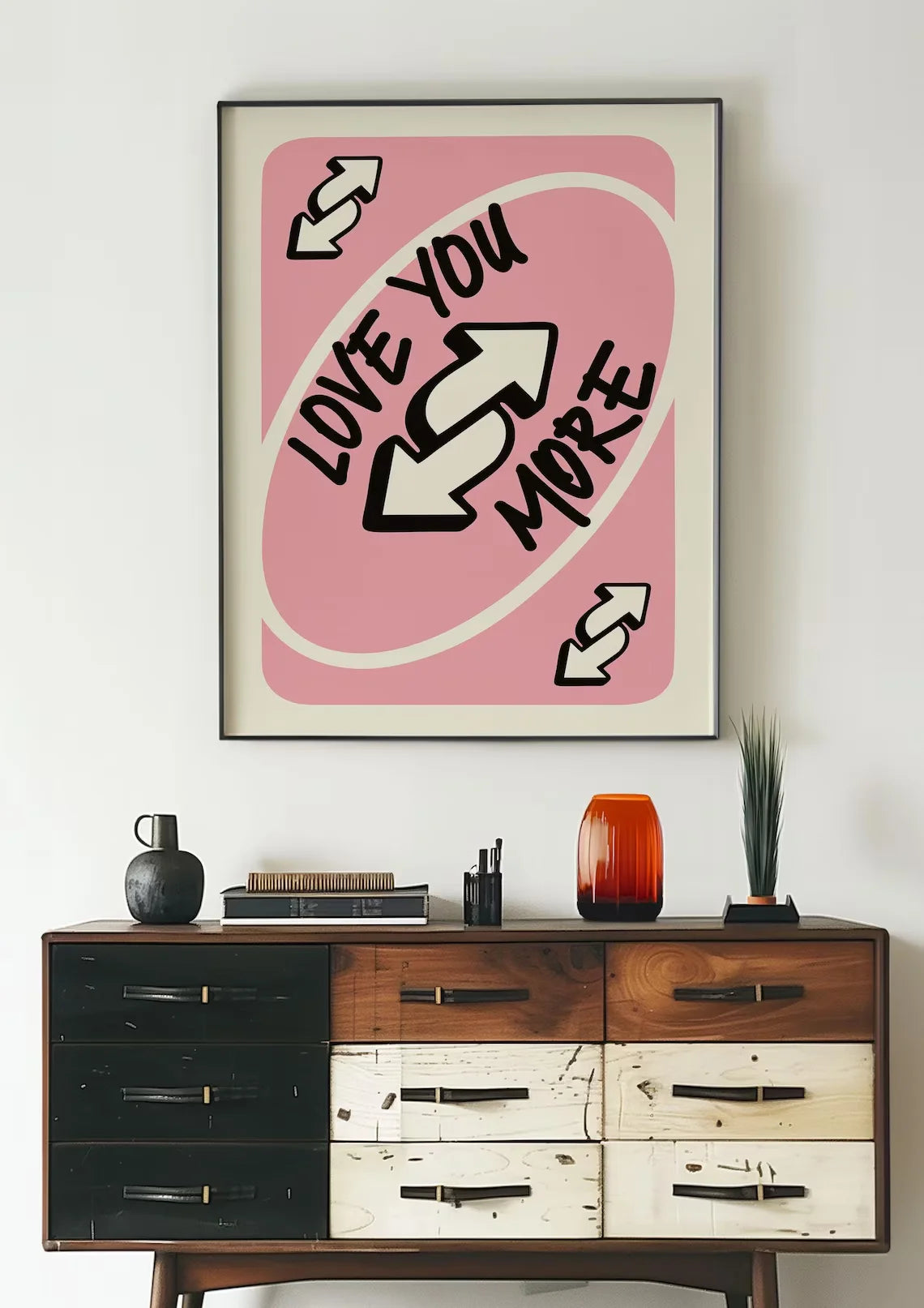 Love You More Retro Canvas Wall Art Print