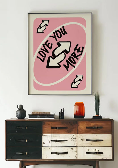 Love You More Retro Canvas Wall Art Print
