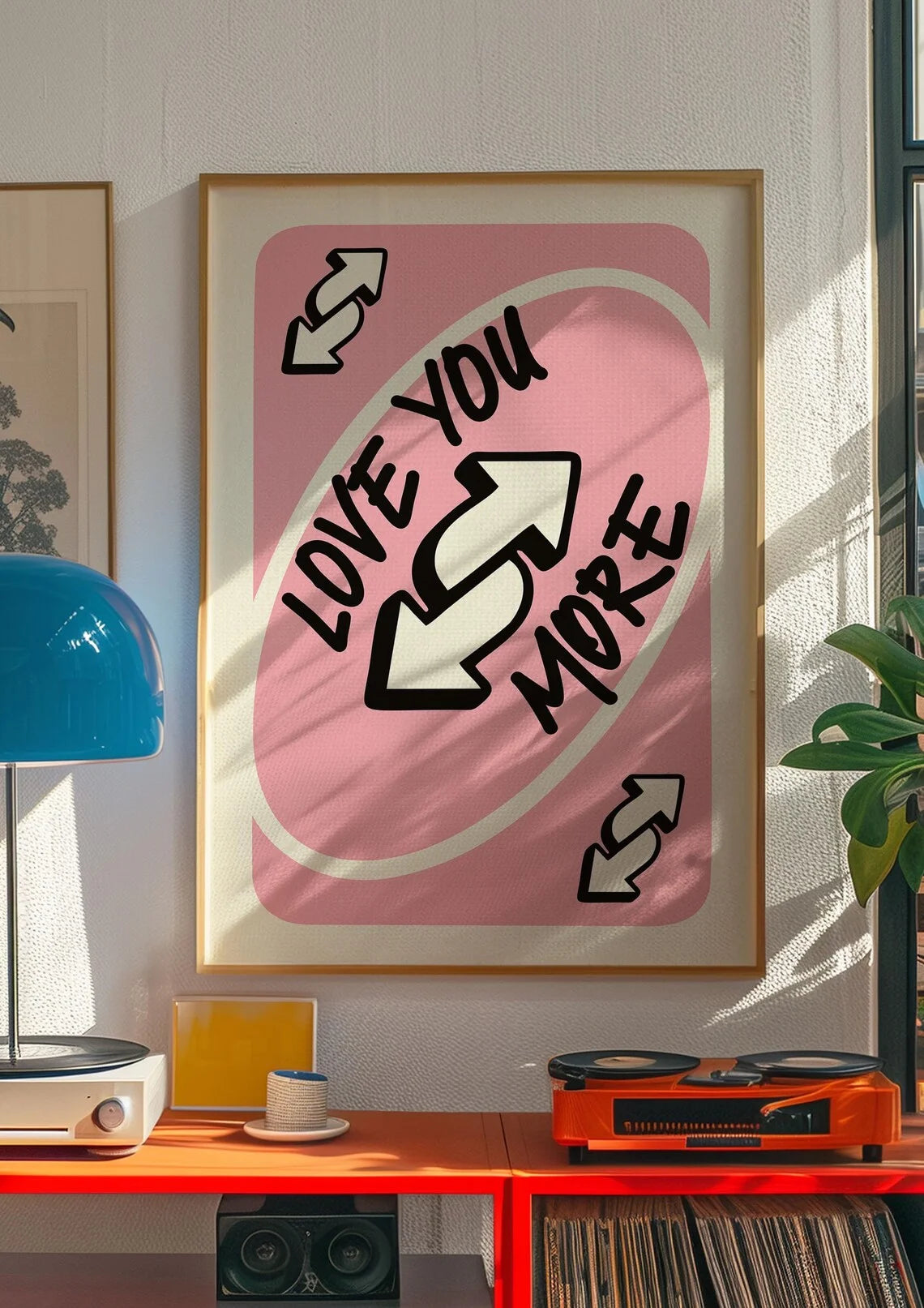 Love You More Retro Canvas Wall Art Print