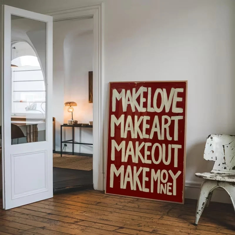 Love Quote Canvas Wall Art Print For Modern Decor