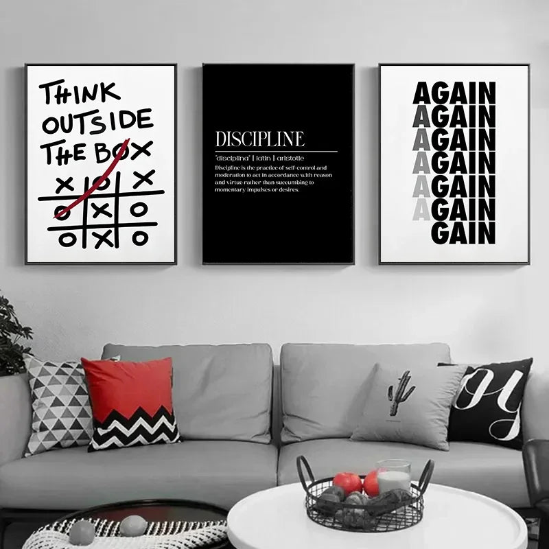 Motivational Discipline Canvas Poster Wall Art Print