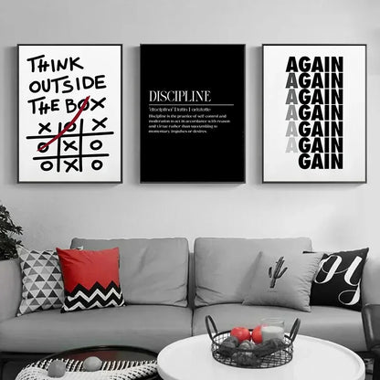Motivational Discipline Canvas Poster Wall Art Print